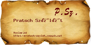 Pratsch Szólát névjegykártya